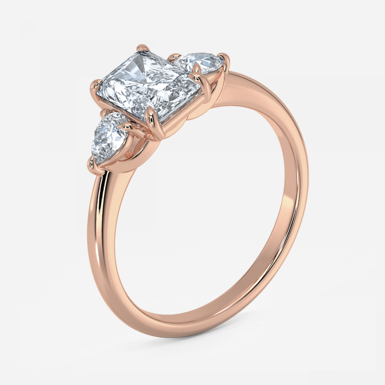 Radiant Three Stone Engagement Ring