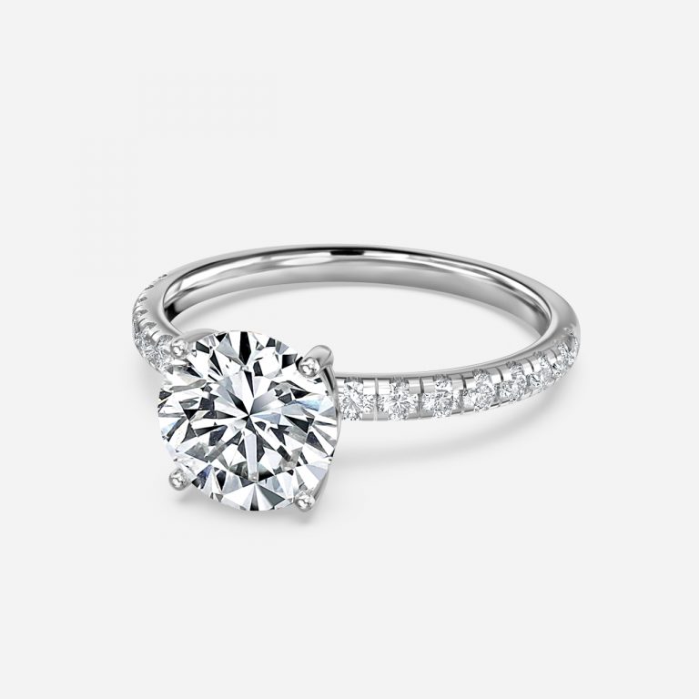 Round Diamond Band Engagement Ring