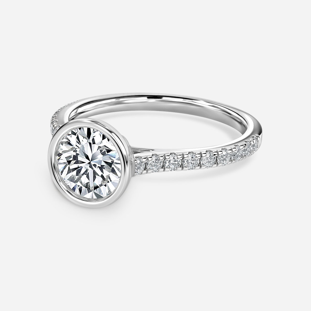 Round Bezel Engagement Ring