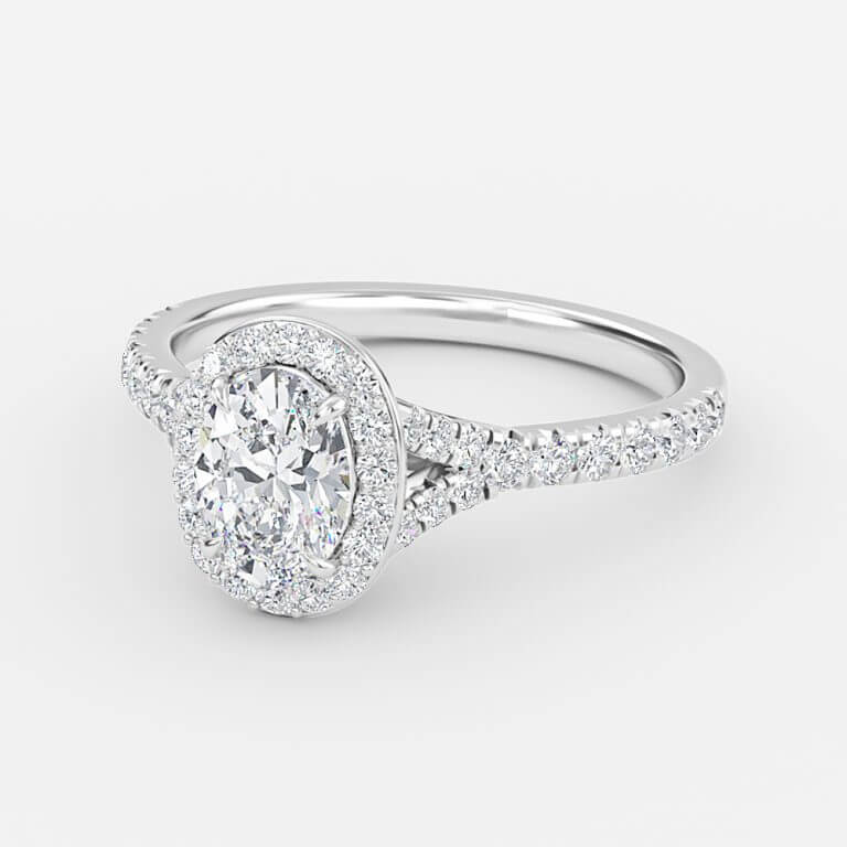 Oval Halo Engagement Ring