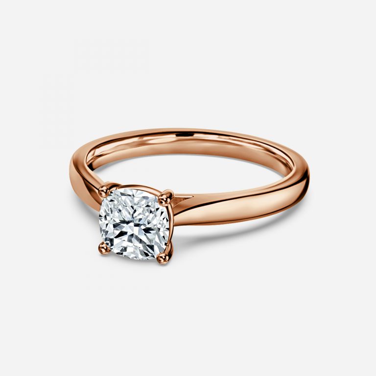 Plain Cushion Solitaire Engagement Ring