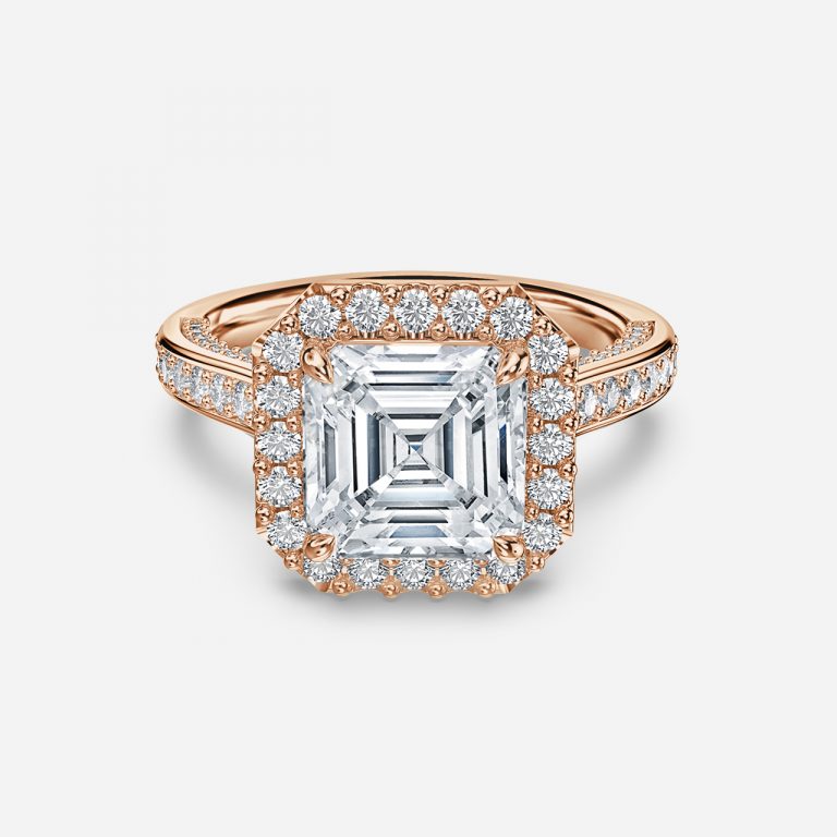 Asscher Halo Engagement Ring