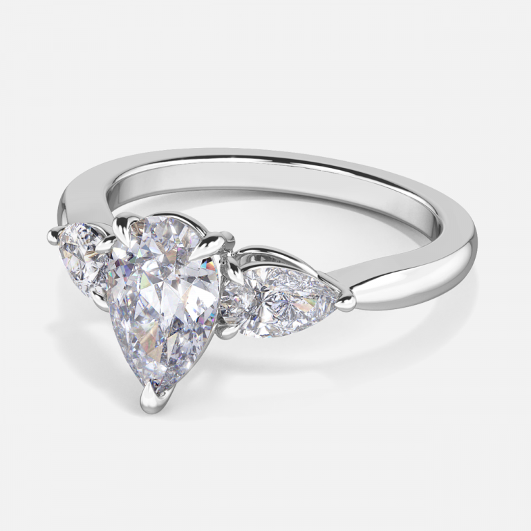 Pear Three Stone Engagement Ring