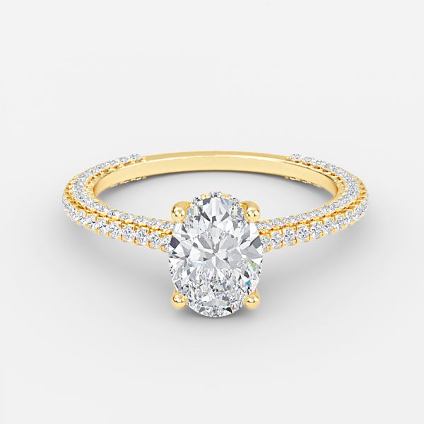 Oval Hidden Halo Engagement Ring