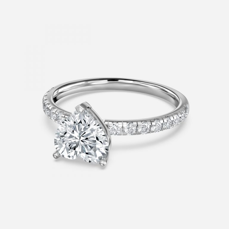 Heart Diamond Band Engagement Ring