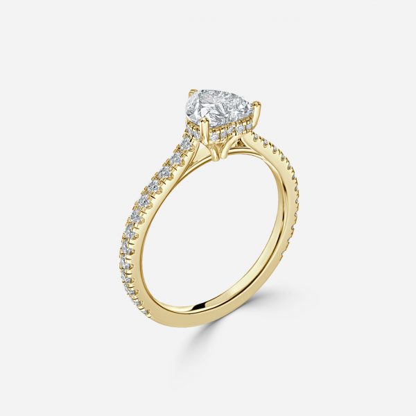 Heart Hidden Halo Engagement Ring