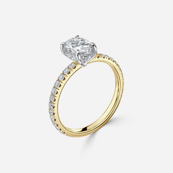 Oval Hidden Halo Engagement Ring