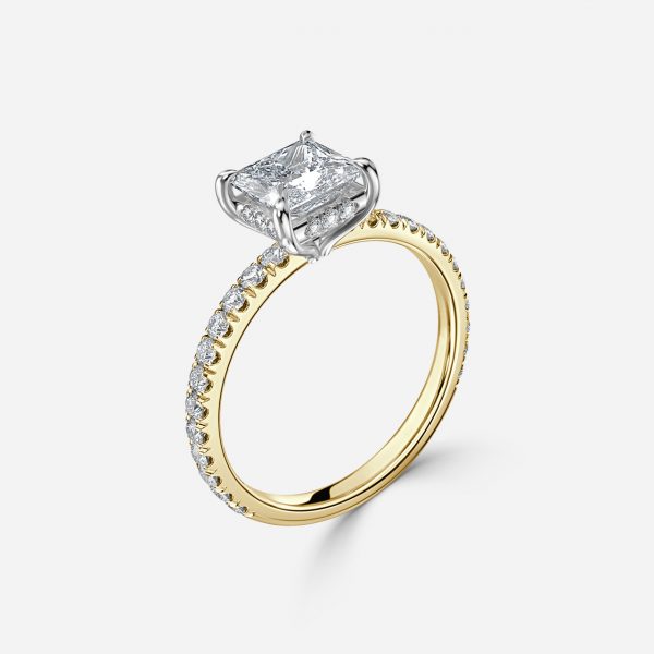 Princess Hidden Halo Engagement Ring