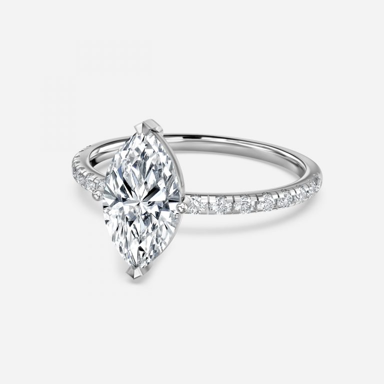 Marquise Diamond Band Engagement Ring
