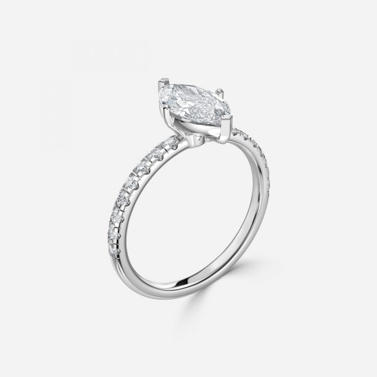 Marquise Diamond Band Engagement Ring