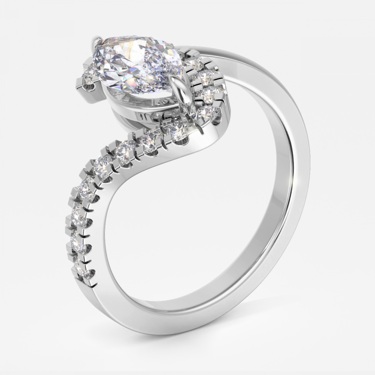 Marquise Halo Engagement Ring