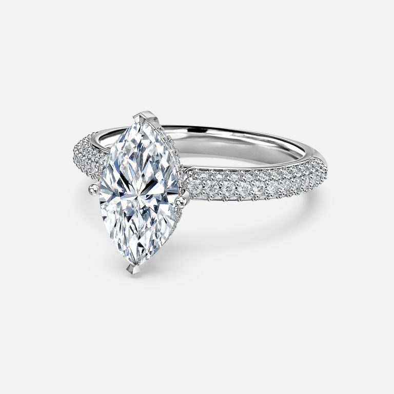 Marquise Hidden Halo Engagement Ring