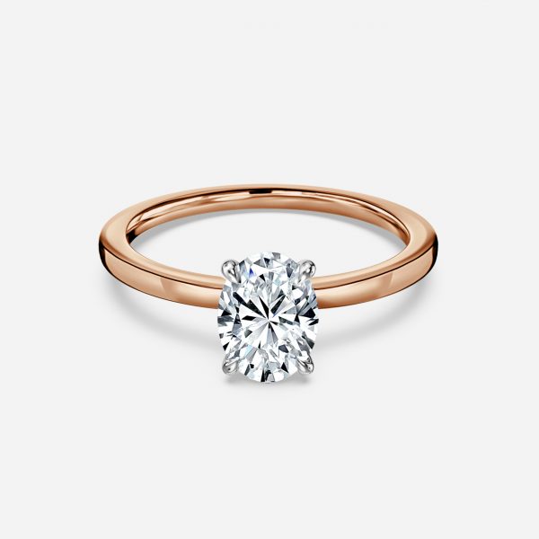 Oval Two Tone Solitaire Engagement Ring