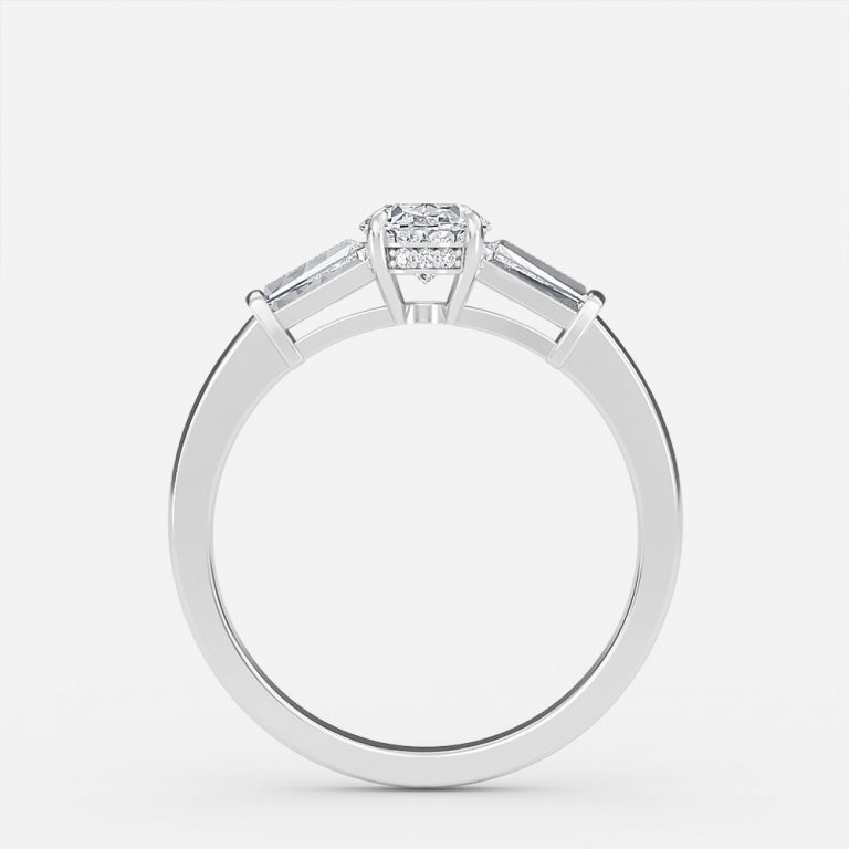Oval Three Stone Engagement Ring