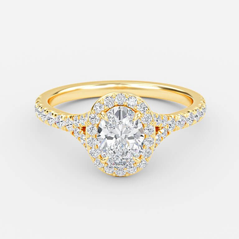 Oval Halo Engagement Ring