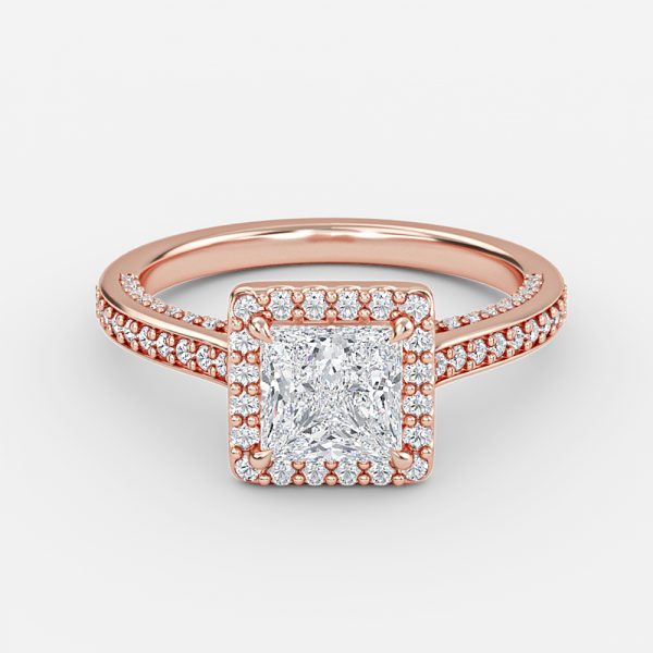 Princess Halo Engagement Ring
