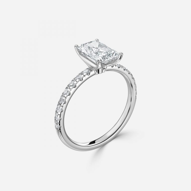 Radiant Diamond Band Engagement Ring