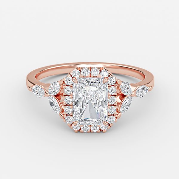 Radiant Halo Engagement Ring