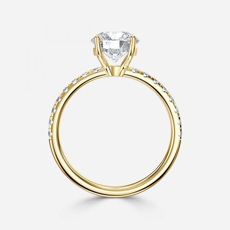 Round Diamond Band Engagement Ring