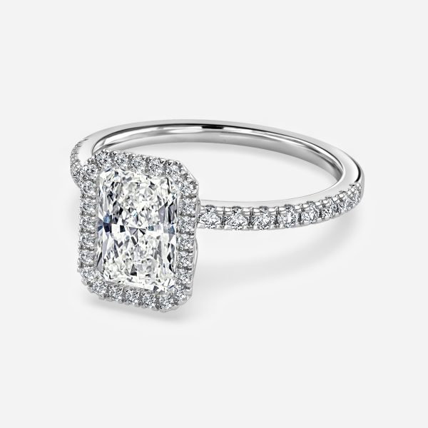 Radiant Halo Engagement Ring