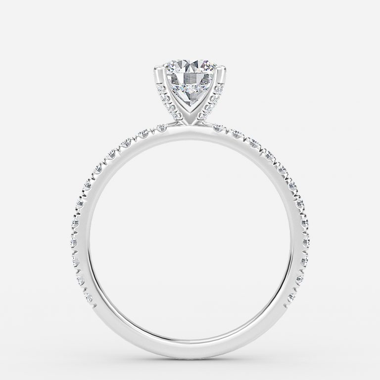 Round Diamond Band Engagement Ring