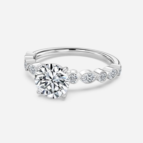 Round Unique Engagement Ring