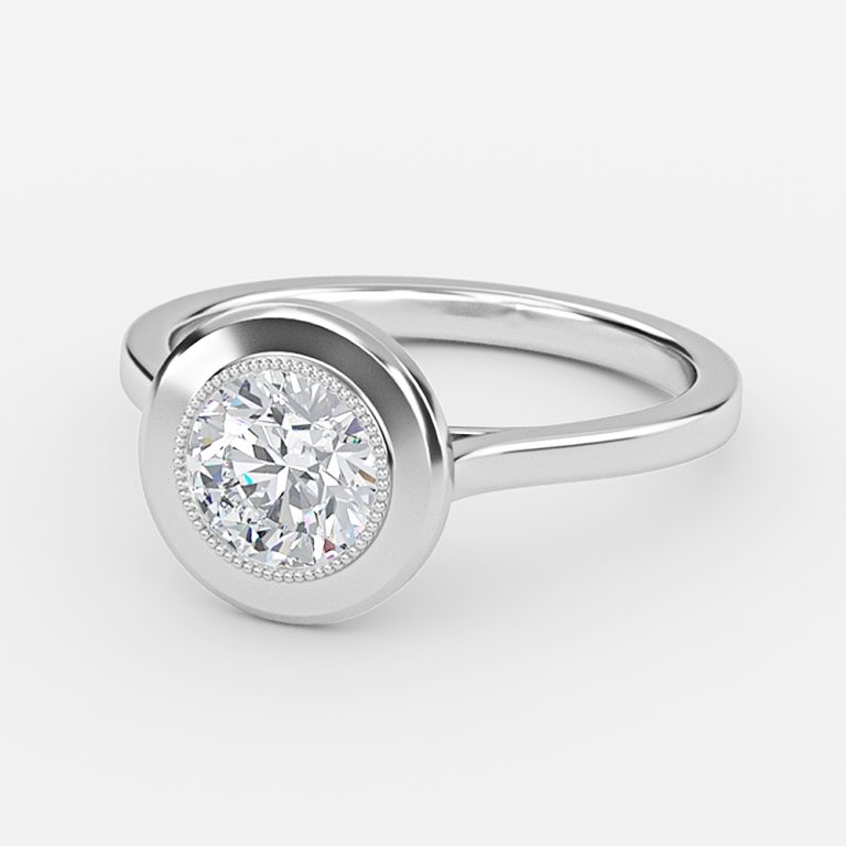 Round Bezel Engagement Ring