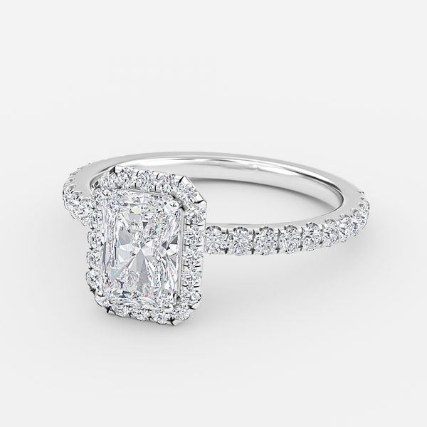 Radiant Halo Engagement Ring
