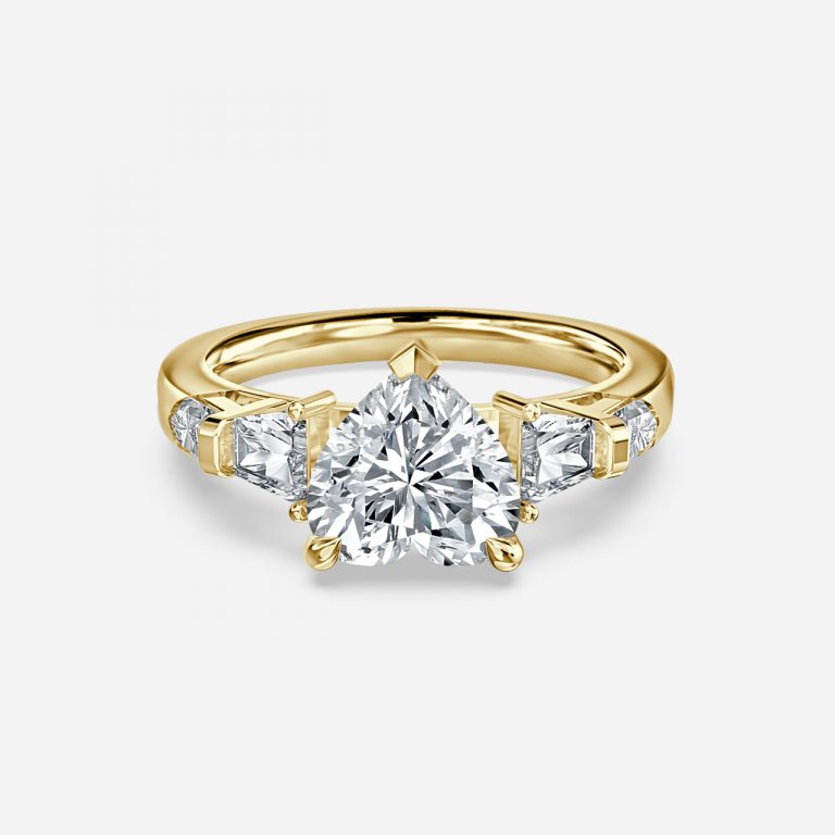 Heart Three Stone Engagement Ring
