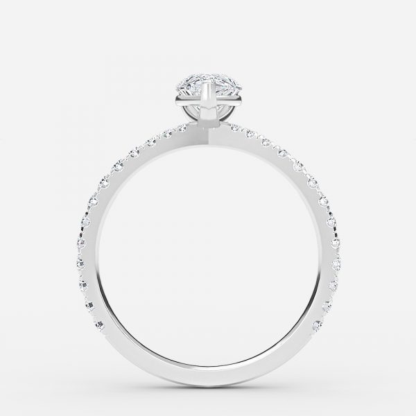 Pear Diamond Band Engagement Ring