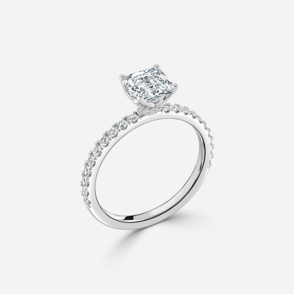 Asscher Hidden Halo Engagement Ring