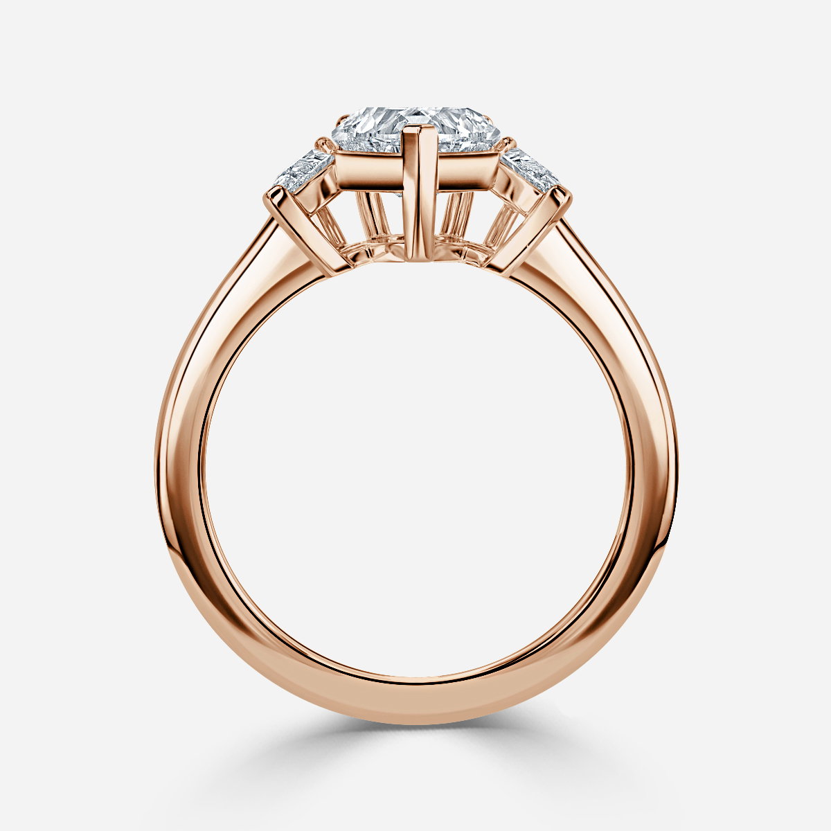 Heart Three Stone Engagement Ring