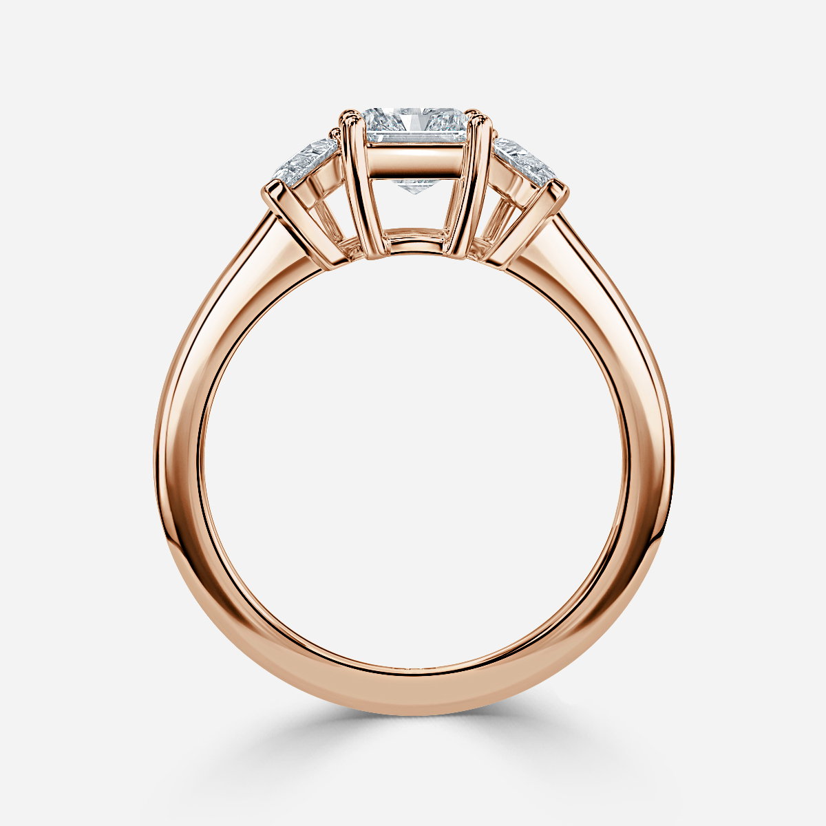 Radiant Three Stone Engagement Ring