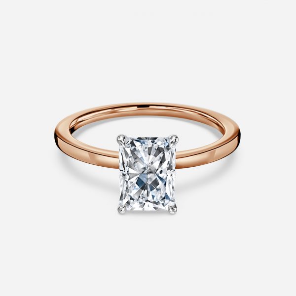 Radiant Two Tone Solitaire Engagement Ring