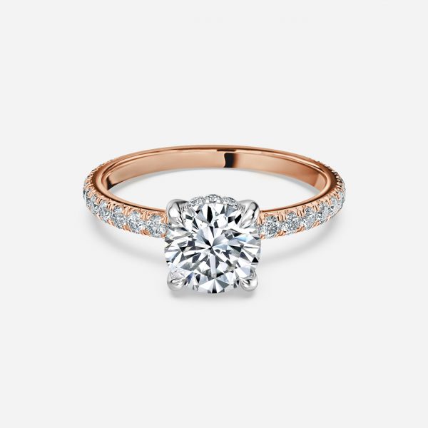 Round Hidden Halo Engagement Ring
