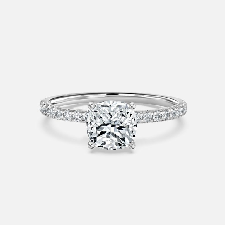 Cushion Diamond Band Engagement Ring