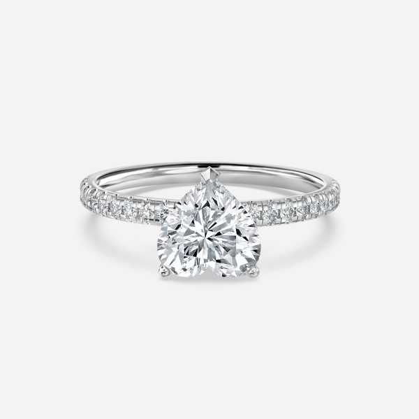 Heart Diamond Band Engagement Ring
