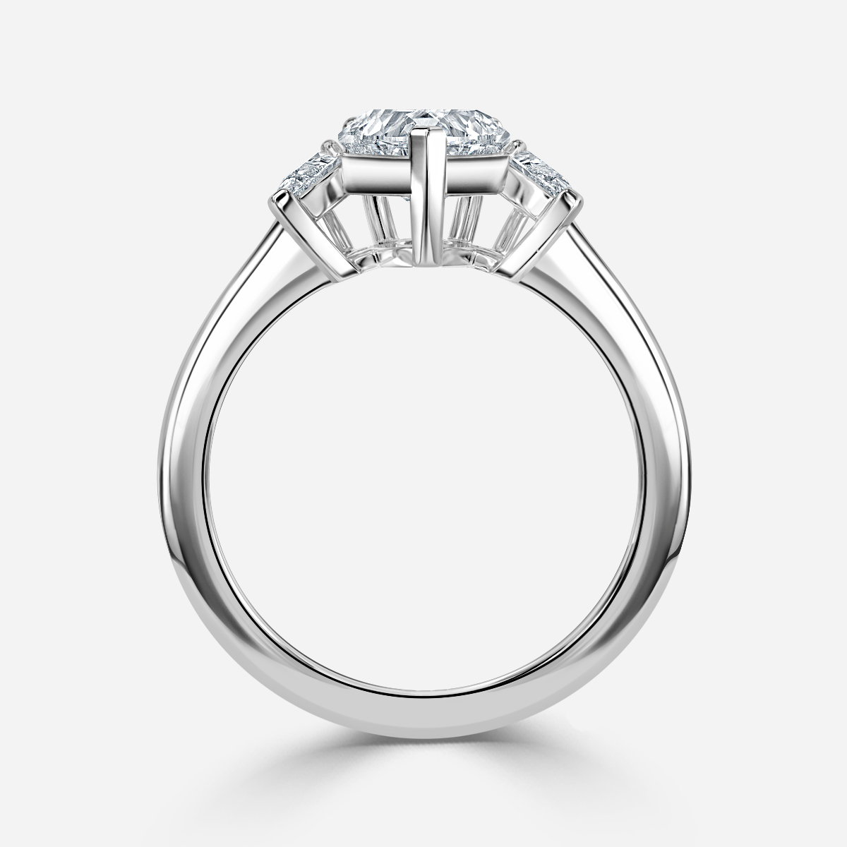 Heart Three Stone Engagement Ring