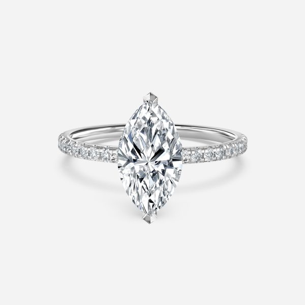 Marquise Diamond Band Engagement Ring