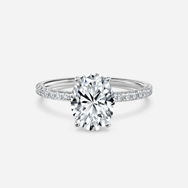 Oval Diamond Band Engagement Ring