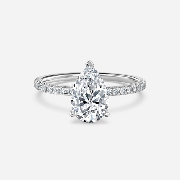 Pear Diamond Band Engagement Ring
