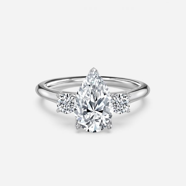 Pear Three Stone Engagement Ring