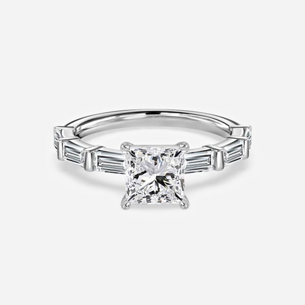 Princess Diamond Band Engagement Ring