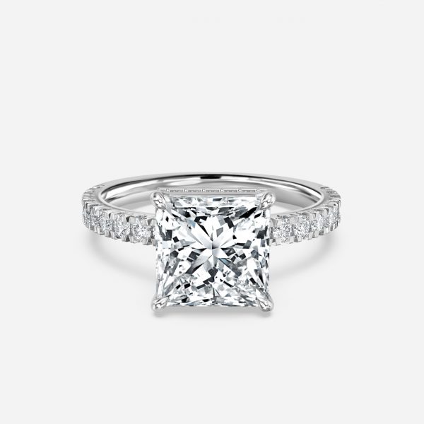 Princess Hidden Halo Engagement Ring