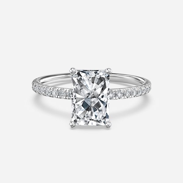De La Luna Radiant Diamond Band Engagement Ring