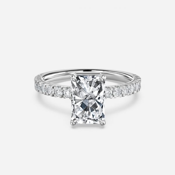 Radiant Hidden Halo Engagement Ring