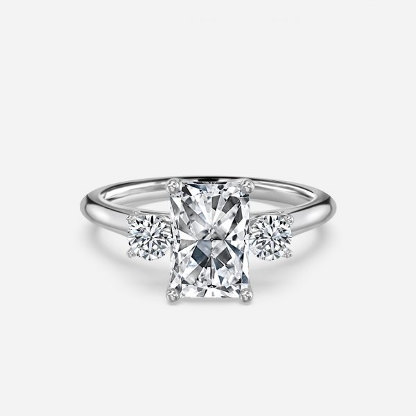 Radiant Three Stone Engagement Ring