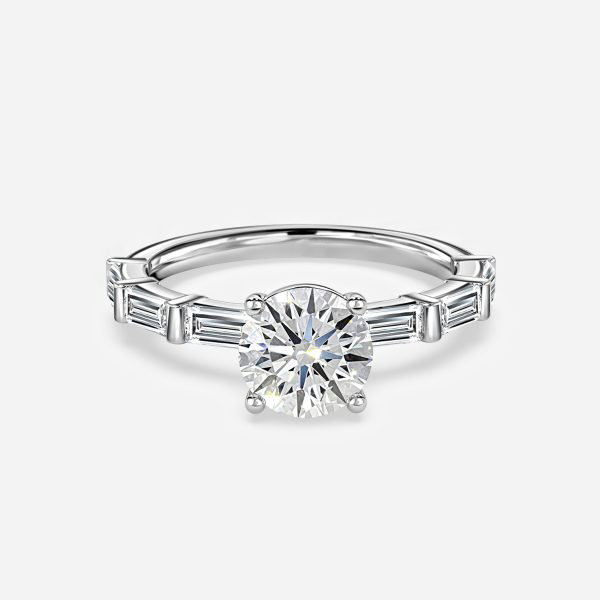 Round Diamond Band Engagement Ring