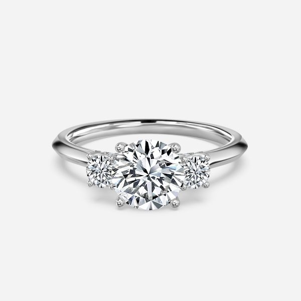 Round Three Stone Engagement Ring
