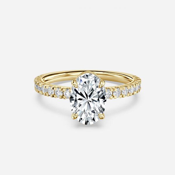 Oval Hidden Halo Engagement Ring